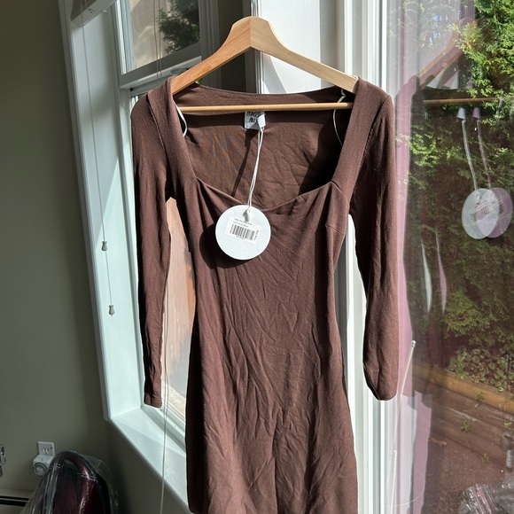 NEW princess polly long sleeve NOLAN MINI DRESS BROWN - Picture 8 of 10